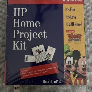 HP Home Project Kit Disneys Mickey& Friends Print Studio Family Fun Sealed Box 1